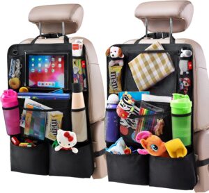 Backseat Car Organizer, Kick Mats Back Seat Protector with Touch Screen Tablet Holder, Back Seat…