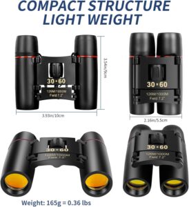 Compact Binoculars for Adults and Kids, HD Mini Portable Outdoor Binoculars Children, Pocket…