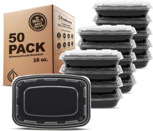 Freshware Meal Prep Containers [50 Pack] 1 Compartment Food Storage Containers with Lids, Bento…