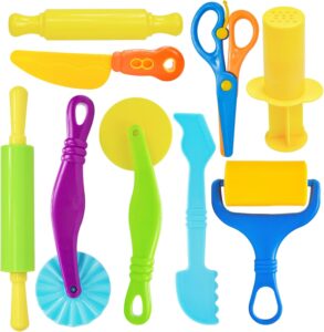 LCY WEDSHI Dough Tool Set, 9 Pcs Dough Tools Sets for Kids Ages 4-8, Dough Accessories Includes…