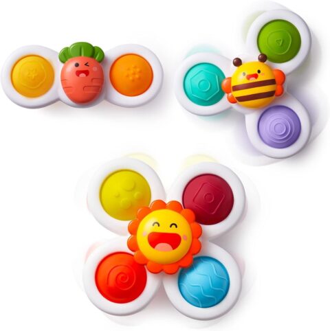 LiKee suction cup rotating travel toys