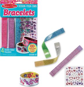 Melissa & Doug Design-Your-Own Bracelets with 100+ Sparkle Gem & Glitter Stickers, Kids Snap…