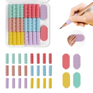 28-Pack Sensory Pencil Grips & Fidget Pads Set