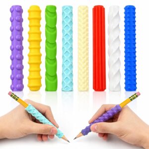 8-Pack Textured Silicone Pencil Grips Sensory Fidget Tools for Kids