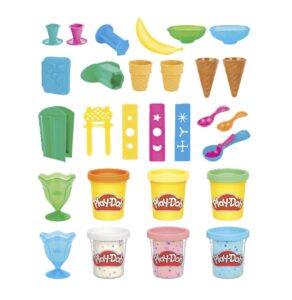 Play Doh Kitchen Creations Ice Cream Party Set with 22 Tools & 6