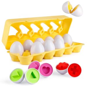 Coogam Matching Eggs 12 pcs Set Color & Shape Recoginition Sorter