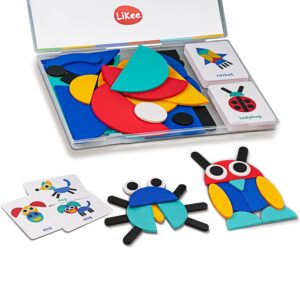LiKee Open Ended Wooden Shape Puzzles
