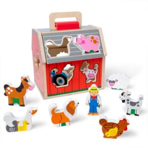 Melissa & Doug Take-Along Wooden Toy Barn