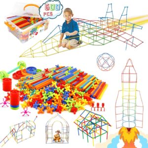 Ggiibro Straw Constructor Toys 600Pcs STEM Building Toy