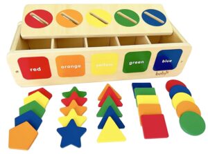 Dailyfunn Montessori Toys Color&Shape Sorting Learning Matching Box