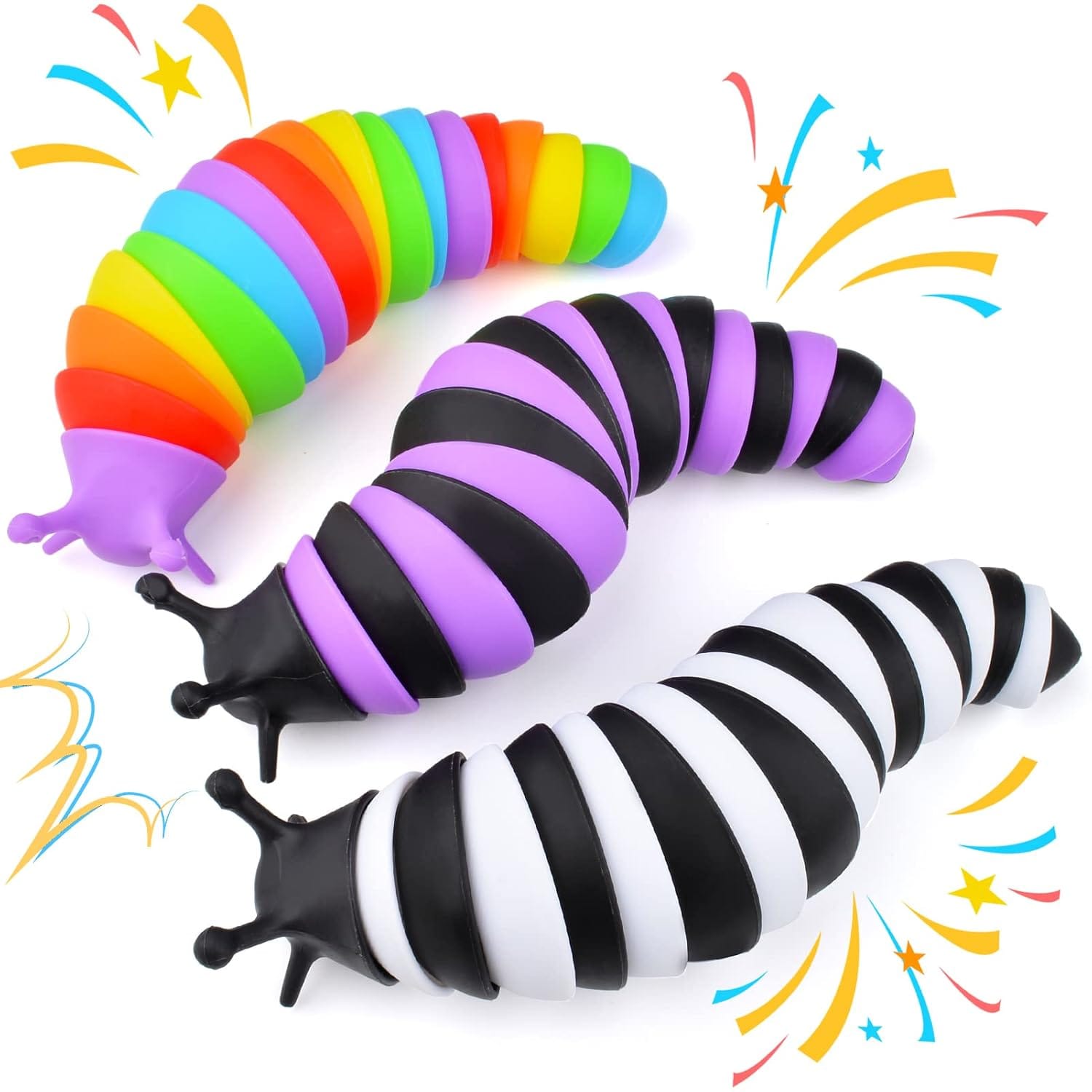 Fidget Slug Toy 3Pcs Autism Sensory Toys for Autistic Children