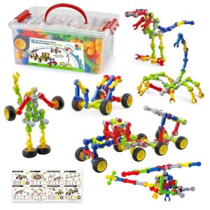 170 Pcs Building Toys for Kids Ages 4-8 with Toy Box Storage