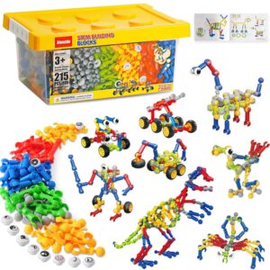 215 PCS STEM Building Blocks Playset for Kids Ages 4-8 Birthday