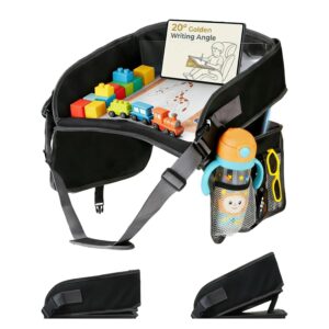 Kids Travel Tray for Car Lap Desk for Kids Ergonomic Elevated Angle