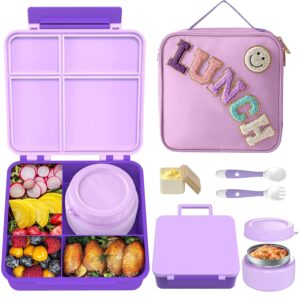 Aimsnk Lunch Box Kids with Thermo Insulated Lunch Bag for School
