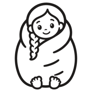 Child with a braid wrapped snugly in a blanket, the wrap step of the calm down corner poster