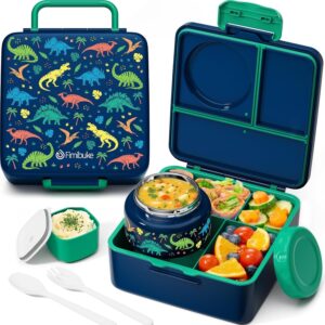 Fimibuke 60oz Leakproof Bento Lunch Box for Kids with 8.5oz Thermo