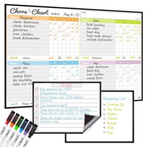JJPRO Magnetic Dry Erase Chore Chart Set for Fridge-Used for