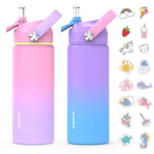 Kids Water Bottle for SchoolGirls 18 oz Insulated Stainless Steel