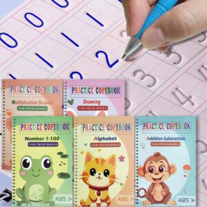 Magic Grooved Practice Copybook 5 Pack with Pens