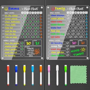 PigPotParty Acrylic Magnetic Chore Chart for Kids