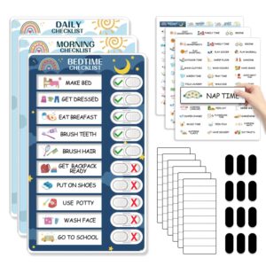 Upgraded Slider 3 in 1 Bedtime/Morning/Daily Routine Chart for Kids
