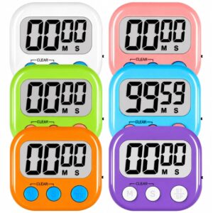 ZILLEEN Digital Kitchen Classroom Timers for Kids Cooking 6pcs