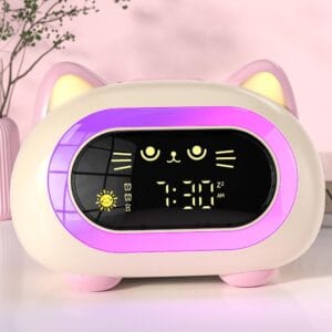 ANALOI Alarm Clock for Kids, Kids Alarm Clocks for Girls with Sleep Training Dual Alarm Ey