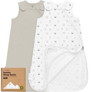 2-Pack Organic Baby Sleep Sacks, 100% Cotton 0.5TOG