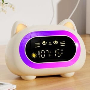 Honesorn Kids Alarm Clock Toddler Sleep Training Clock with 10 Night Lights